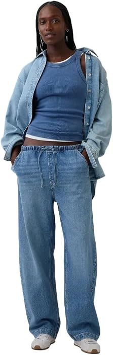 GAP Women's Pull-on Barrel Denim Jean | Amazon (US)