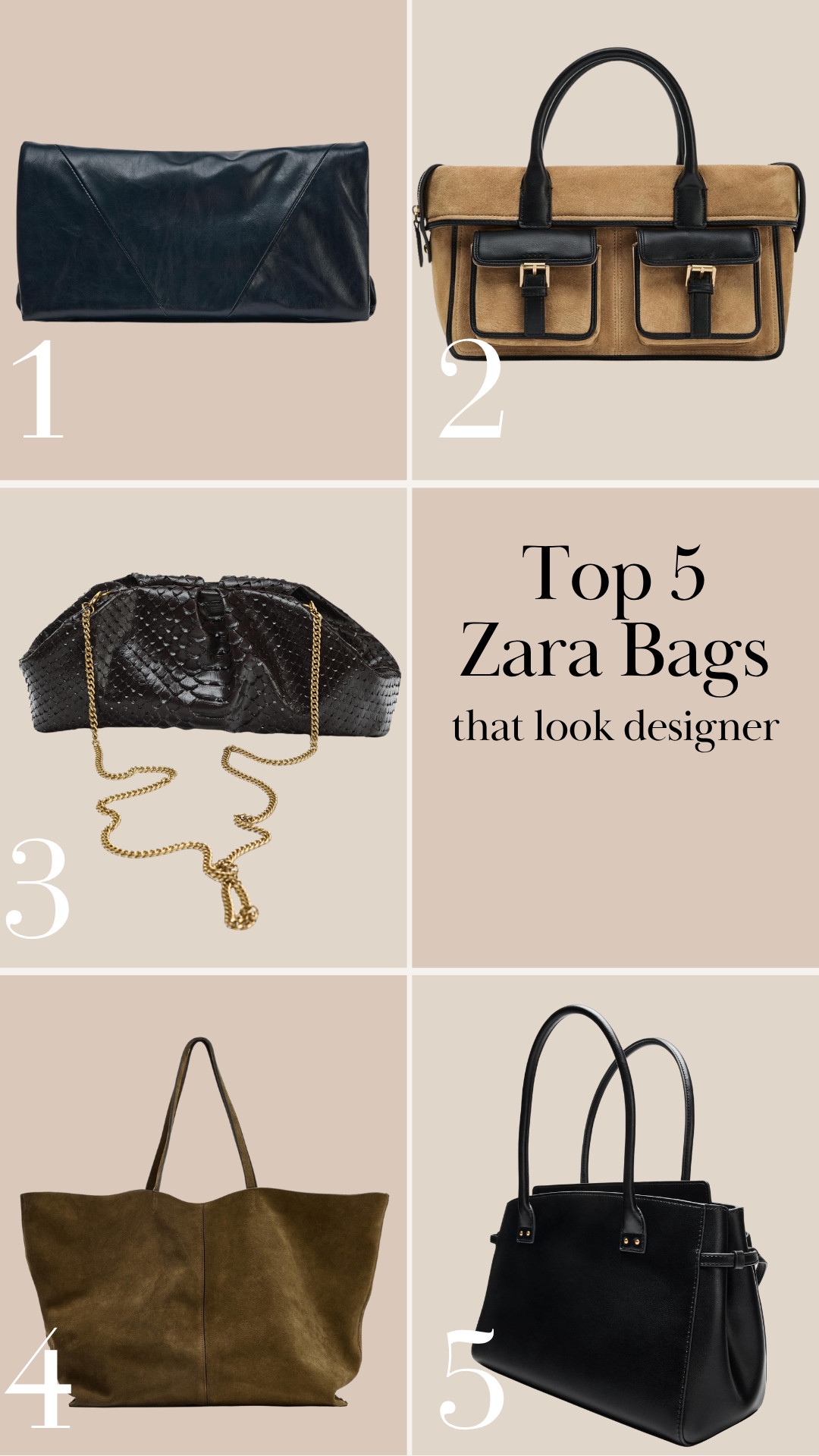 Top 5 Zara Bags that look designer!! 

 