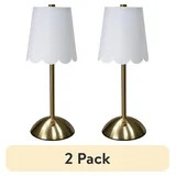 (2 pack) Sterling & Noble Home Home Decor Collection 11.9" Rechargeable Wireless Brass Table Lamp... | Walmart (US)