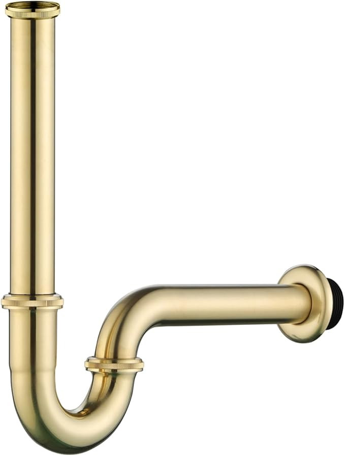 Bathroom Basin Sink Bottle P Trap, Brass U-Shape 1-1/4 inch Slip Inlet Drain, Lavatory Adjustable... | Amazon (US)