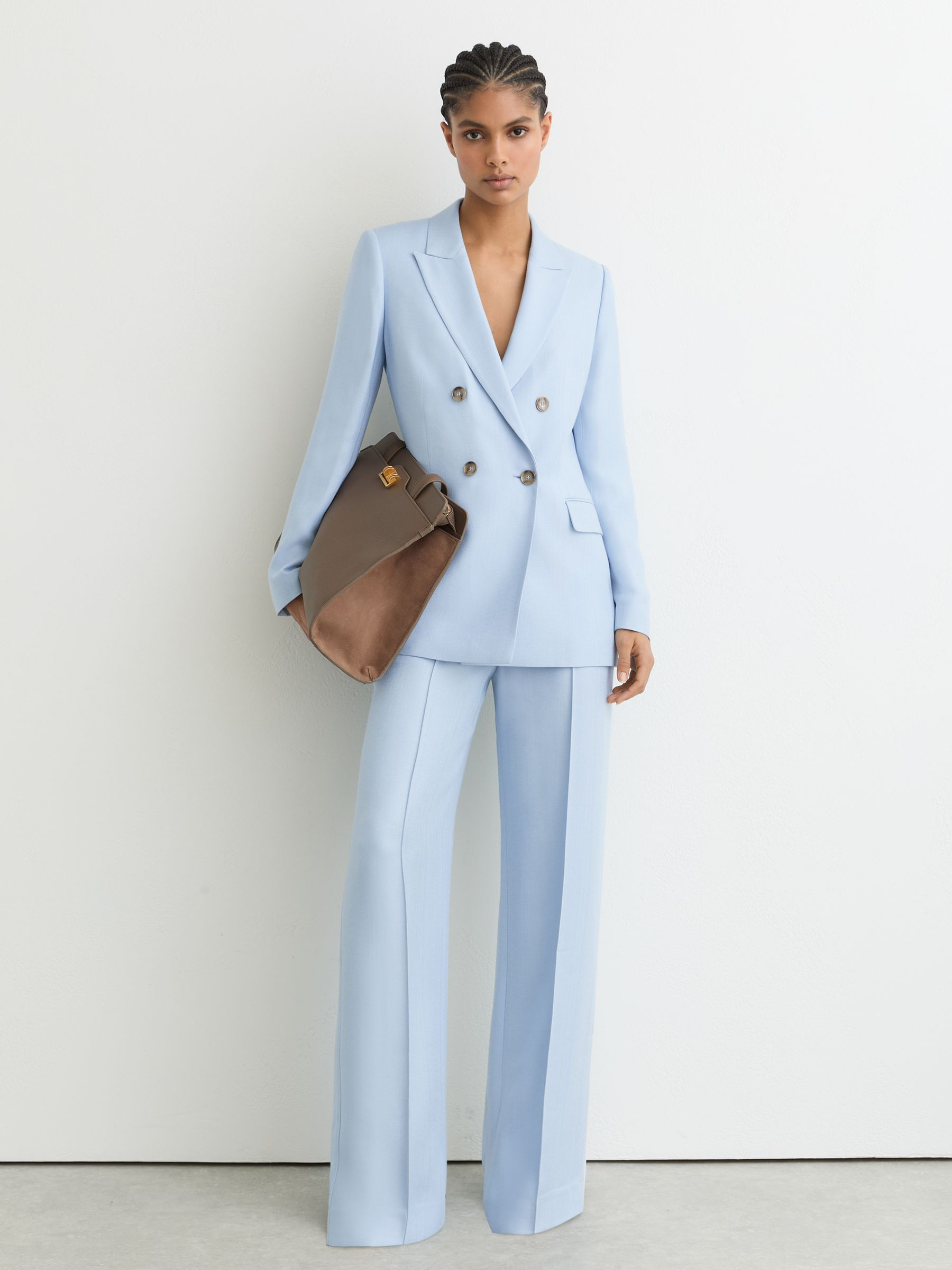 Reiss Double-Breasted Peak-Lapel Suit Jacket in Blue - REISS | Reiss UK