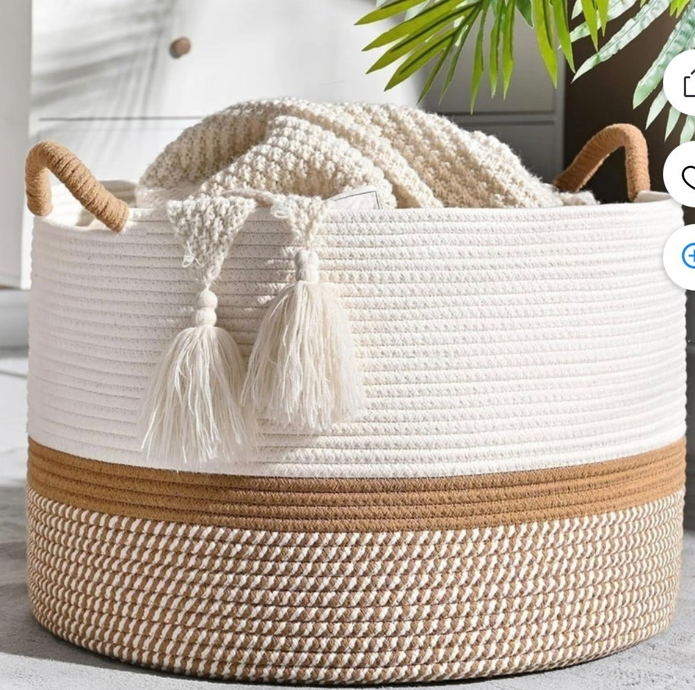 Large Cotton Rope Baskets for Storage, Domaci Woven Basket for Organizing, Blanket Basket Clothes Basket Laundry Hamper with Handles (16" x 14")


#LTKSpringSale #LTKHome #LTKSaleAlert