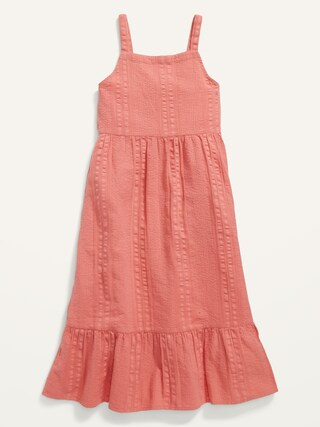 Textured Seersucker Midi Sundress for Girls | Old Navy (US)
