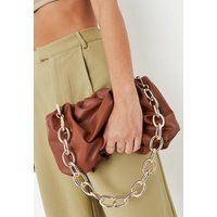 Brown Faux Leather Pouch Bag | Missguided (US & CA)