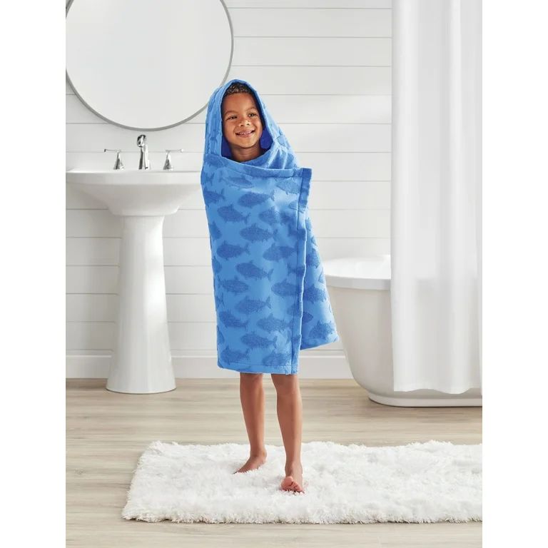 Your Zone Kids Blue Shark Cotton Hooded Towel | Walmart (US)