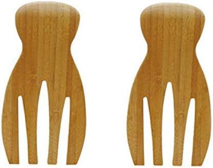 JB Home Collection 4564, Natural Bamboo Salad Hands for Salad Mixing and Serving, Bamboo Salad Se... | Amazon (US)
