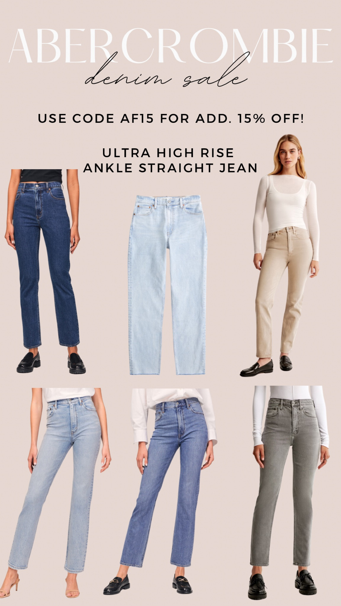 Abercrombie denim sale! Use code AF15.

#LTKsalealert