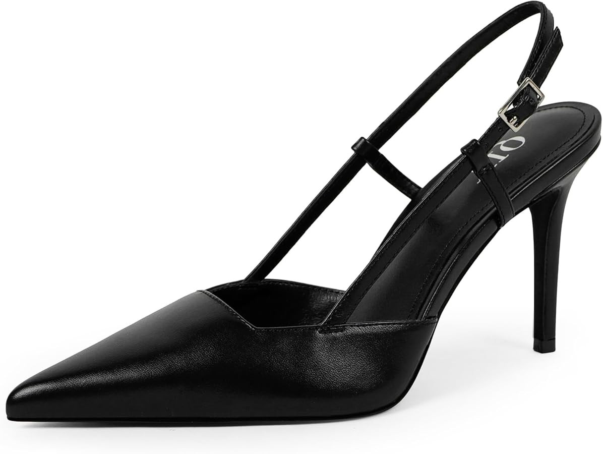Closed Toe Slingback Heels Women Pumps Strappy Pointed Toe Stiletto Heels for Women Wedding Party... | Amazon (US)