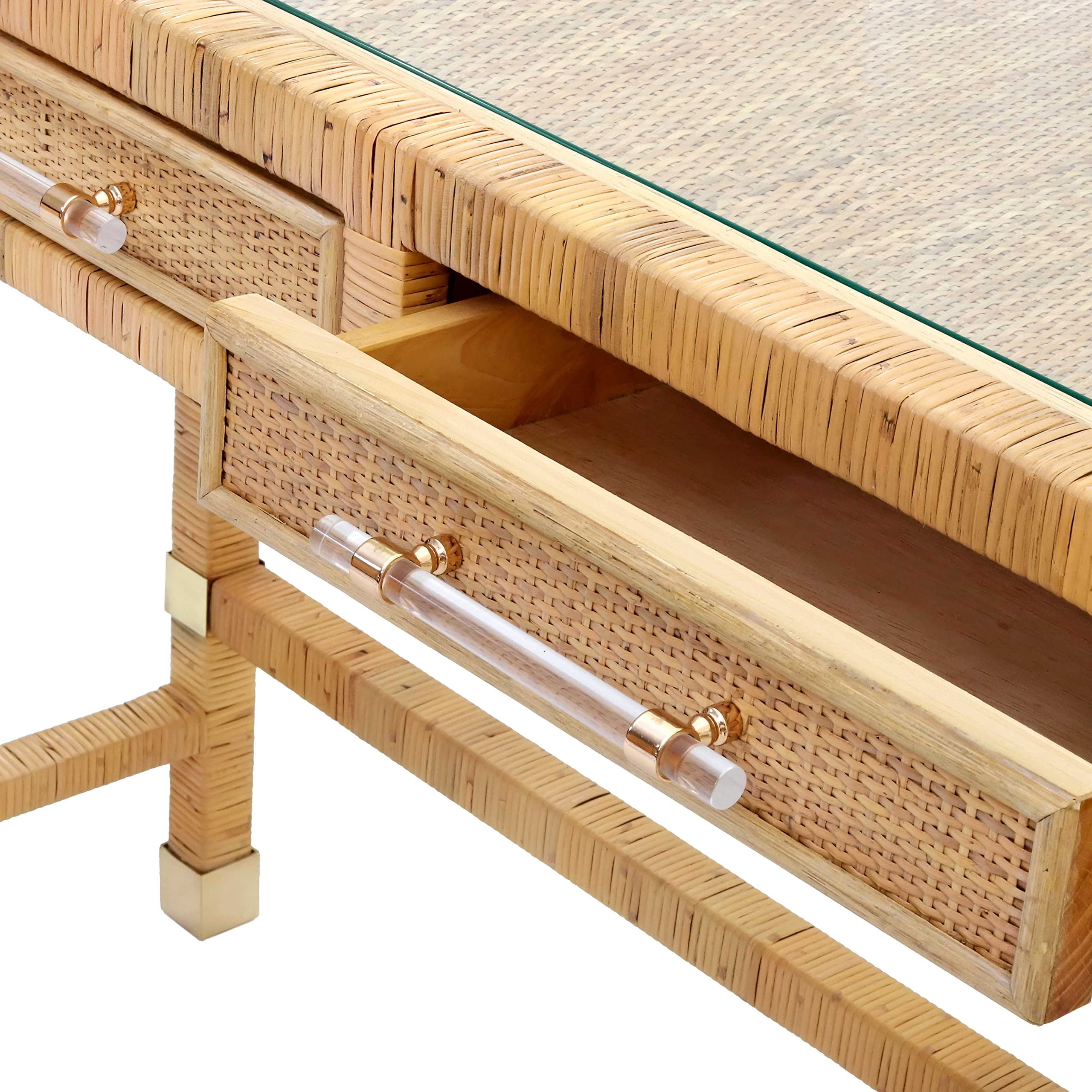 Tov Furniture Amara Natural Rattan Desk | Amazon (US)
