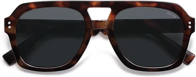 SOJOS Retro Thick Polarized Aviator Sunglasses for Women Men, Large Trendy Bold Square Pilot Shad... | Amazon (US)