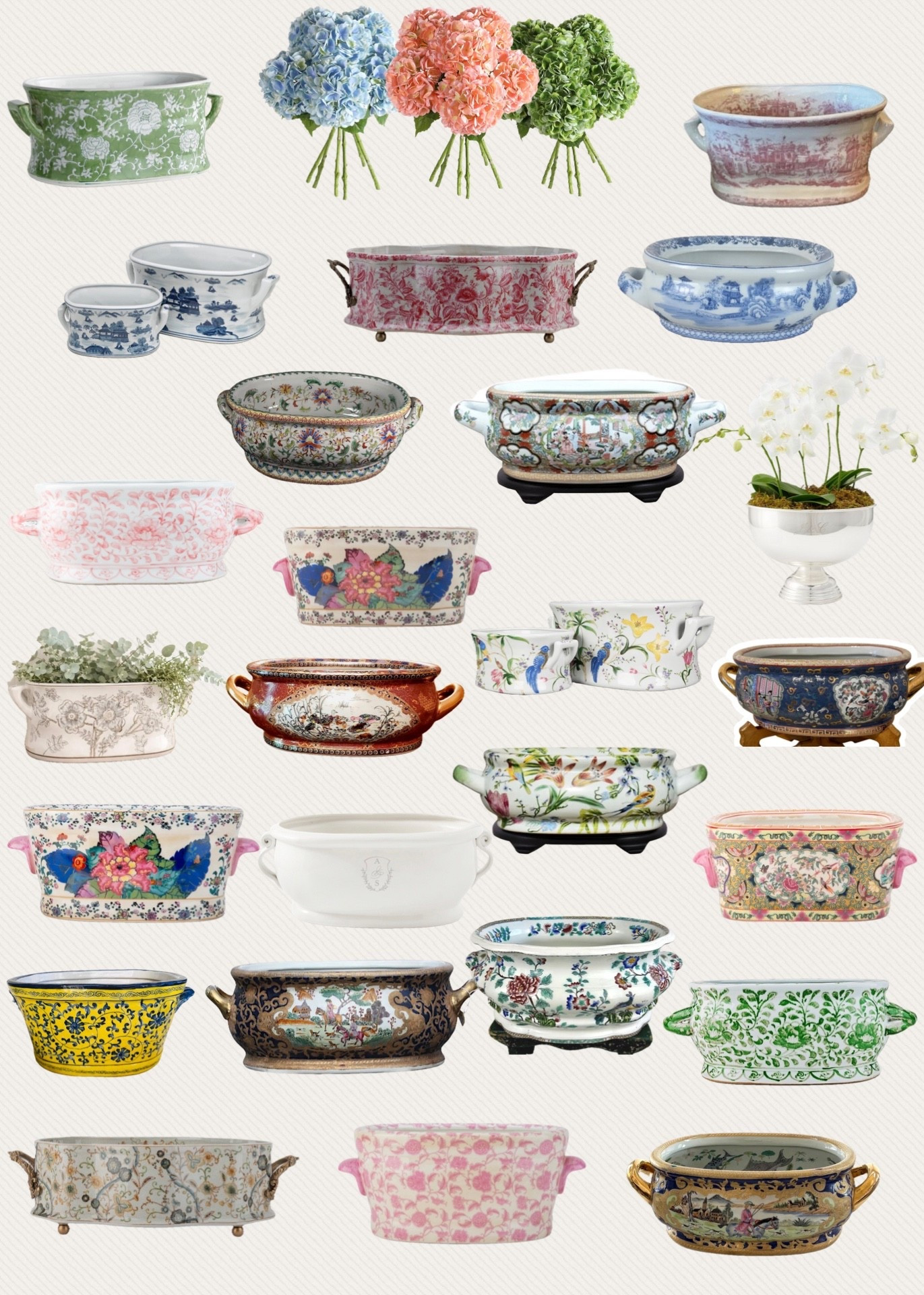 Adding more chinoiserie footbath planters! 

#planters #footbathplanters #vintageplanter #antiqueplanter #garden #floralarranging

#LTKHome