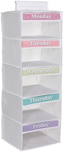 Three Sweet Peas Co Monday through Friday Hanging Weekly Clothes Organizer for Kids | Amazon (US)