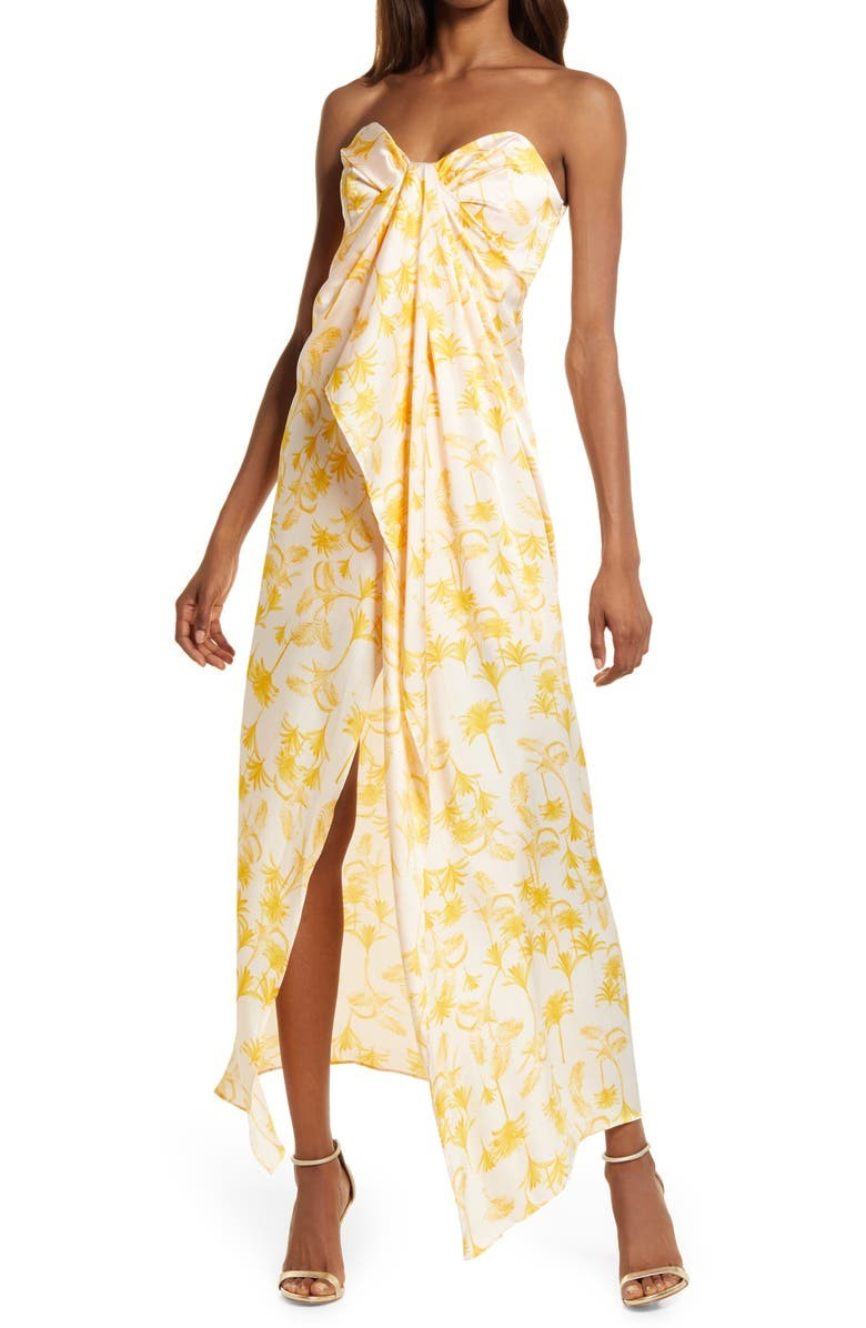Leona Tropical Print Strapless Dress | Nordstrom