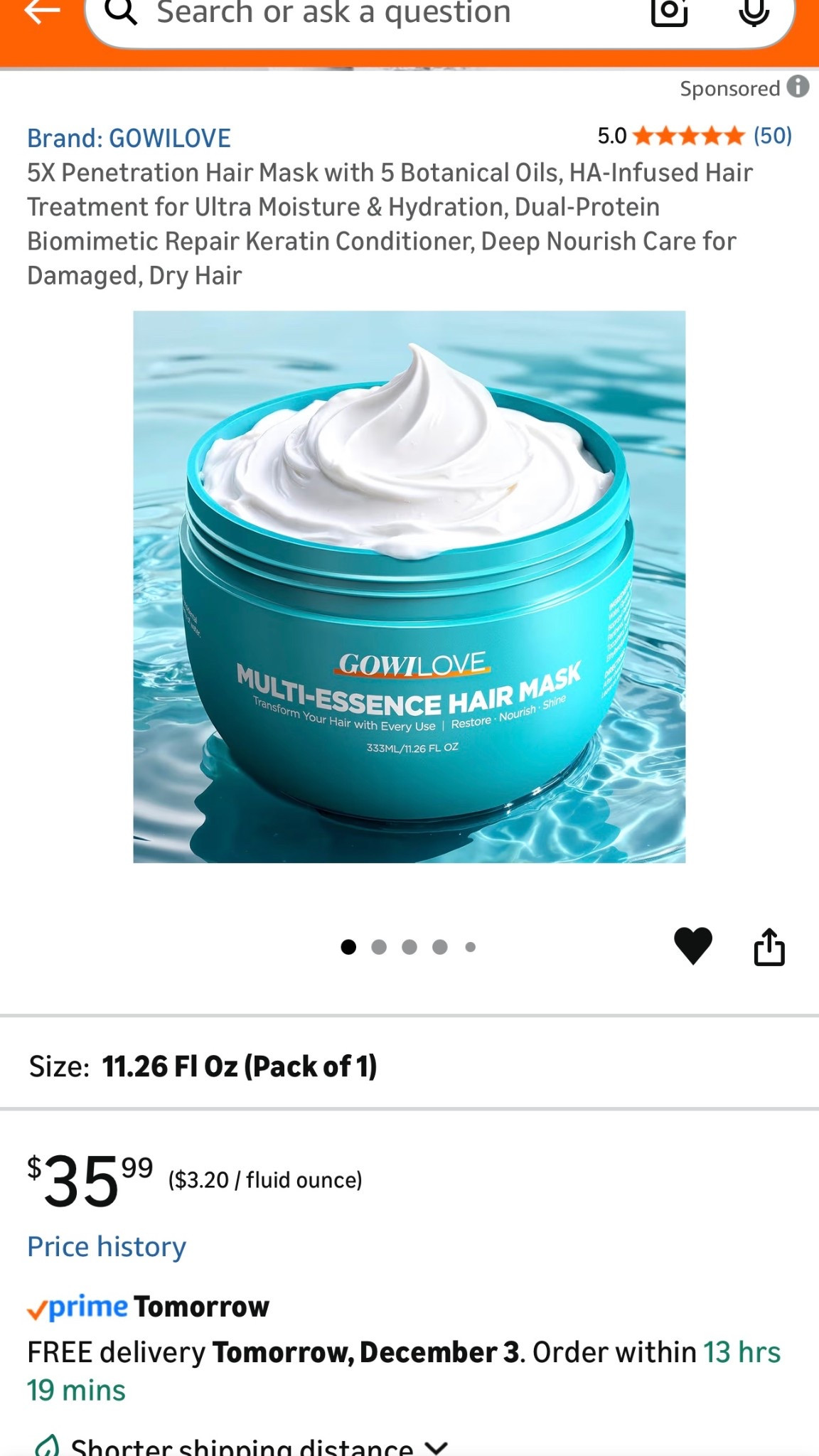 Half off hair mask if your a prime member today 

#LTKselfcare #LTKSaleAlert