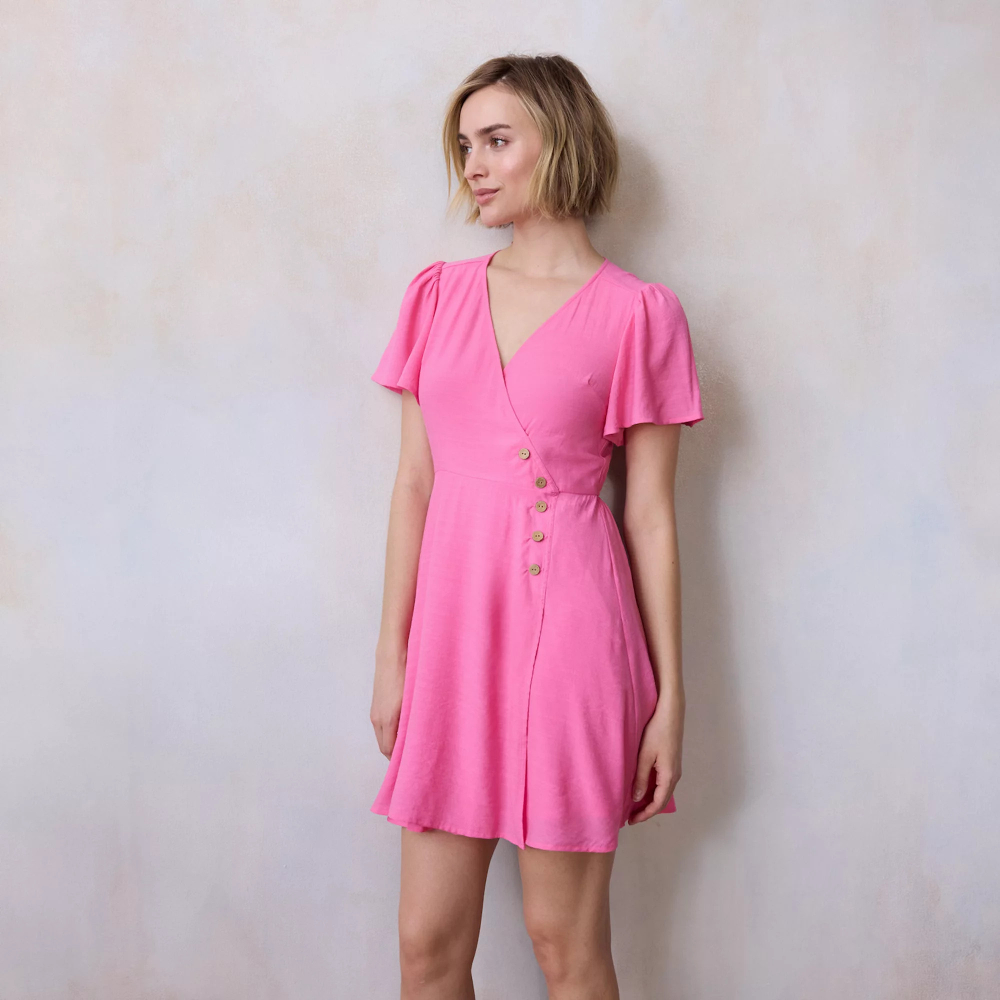 Women's LC Lauren Conrad Button Wrap Mini Dress | Kohl's