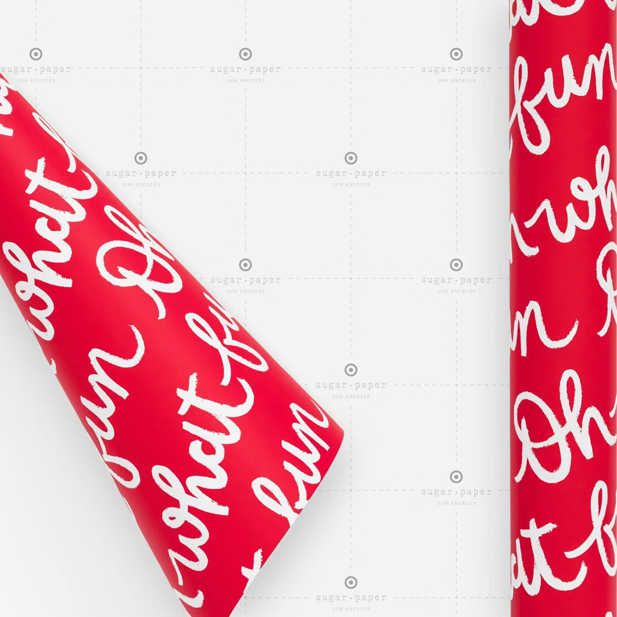 118"x30" 'Oh What Fun' Christmas Wrapping Paper Red/White - Sugar Paper™ + Target | Target