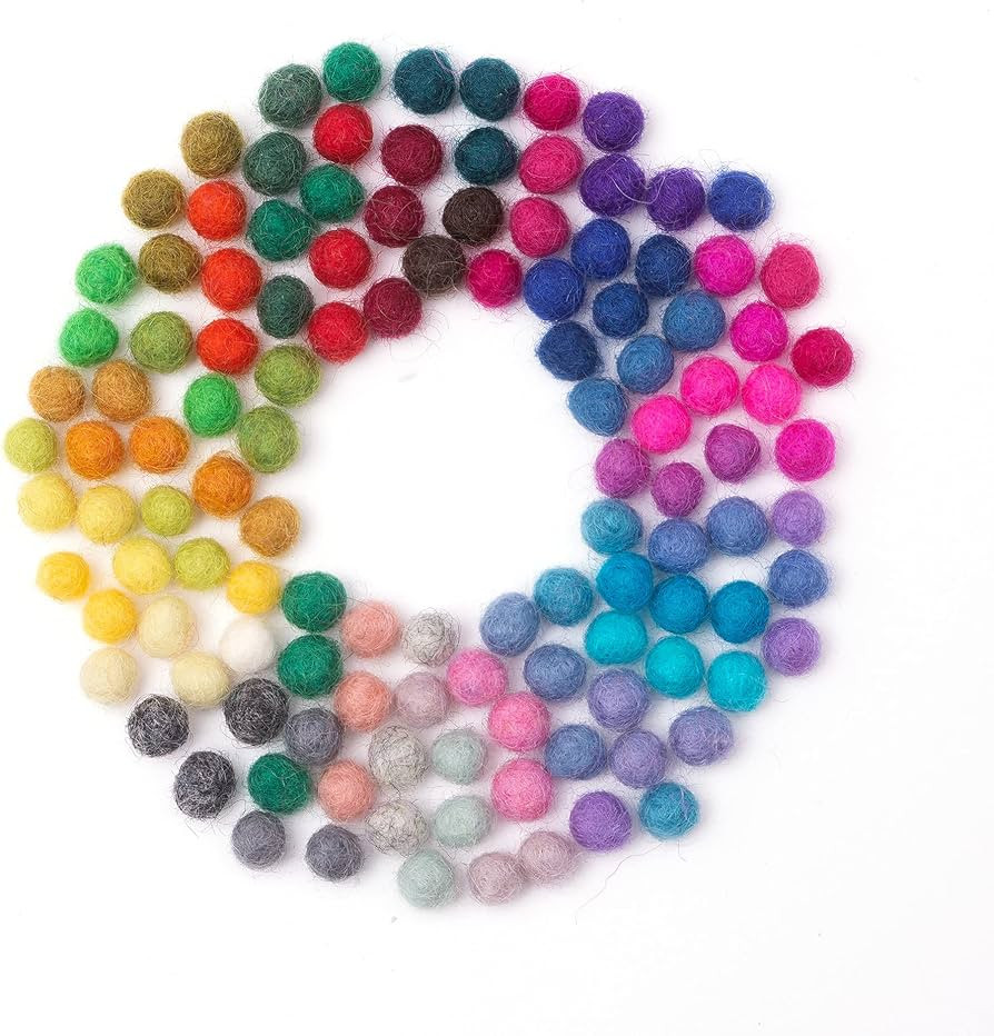 Glaciart One Wool Felt Balls Super Small (120 Pieces) 0.5 Centimeter - 0.2 Inch, Tiny Handmade Fe... | Amazon (US)