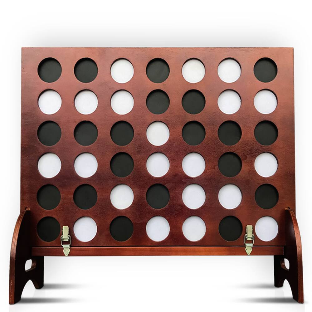 Swooc Games - Giant Four in a Row (All Weather) Outdoor Game w/ Carrying Case - Noise Reducing - 60% Quieter - Giant Connect - 4 Game - Brown | Best Buy U.S.