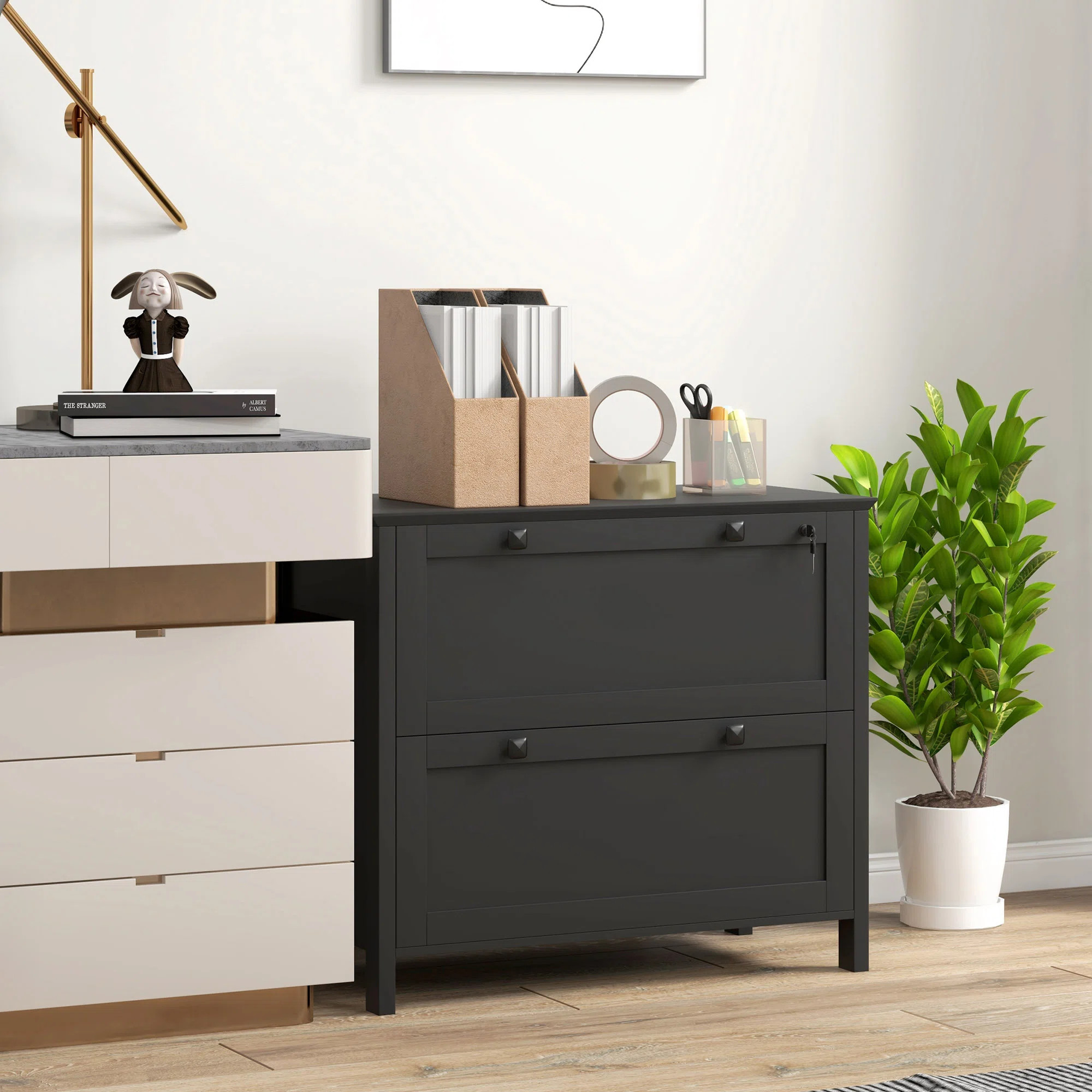Latitude Run® 2 Drawer File Cabinet With Lock For Home Office | Wayfair | Wayfair North America
