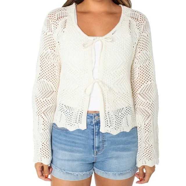 Celebrity Pink Juniors Tie Front Cardigan | Walmart (US)