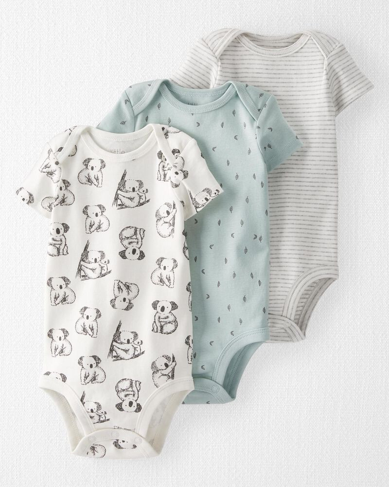3-Pack Organic Cotton Rib Bodysuits | Carter's