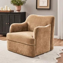 My Texas House Lauren Swivel Accent Chair, Honey Brown Fabric Upholstery | Walmart (US)