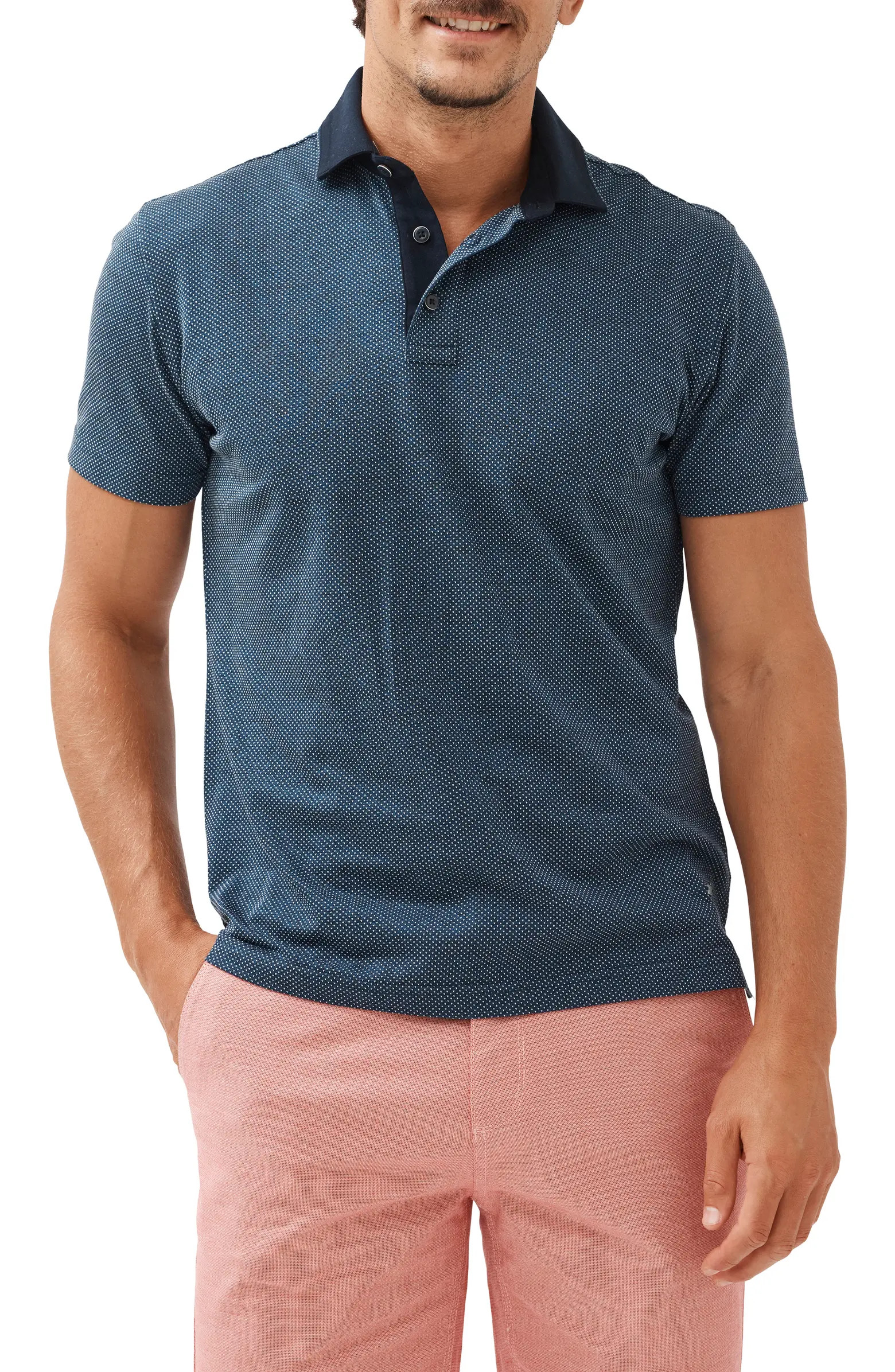 Stanley Point Dot Print Short Sleeve Polo | Nordstrom