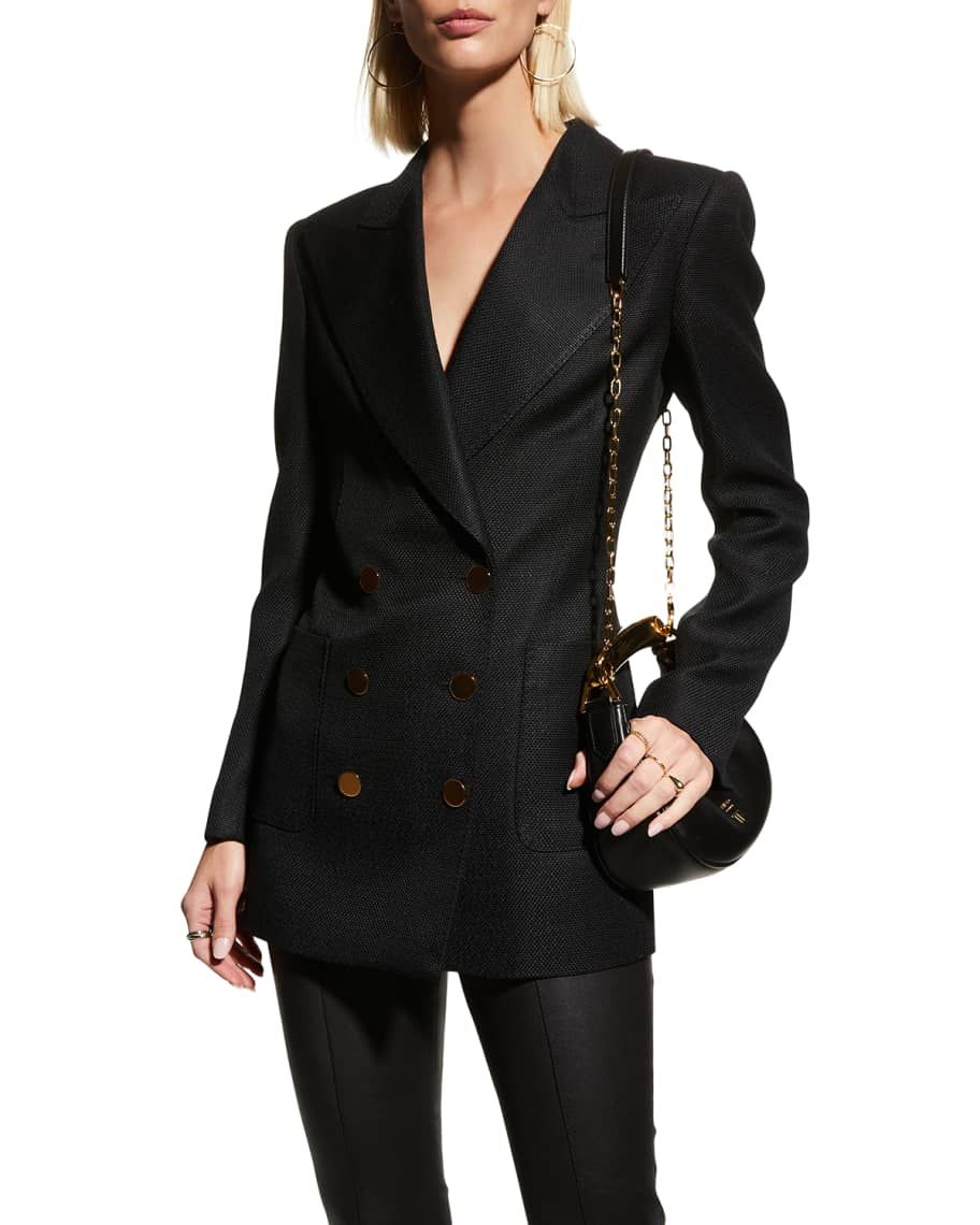 TOM FORD Double-Breasted Tweed Jacket | Neiman Marcus