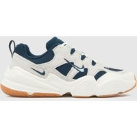 Nike Tech Hera Women's Off White, Grey and Navy Blue Trainers, Size: 4 | Schuh
