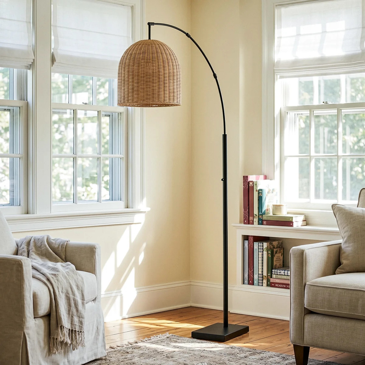 Zac 80'' Dark Bronze Arched Floor Lamp | Wayfair North America