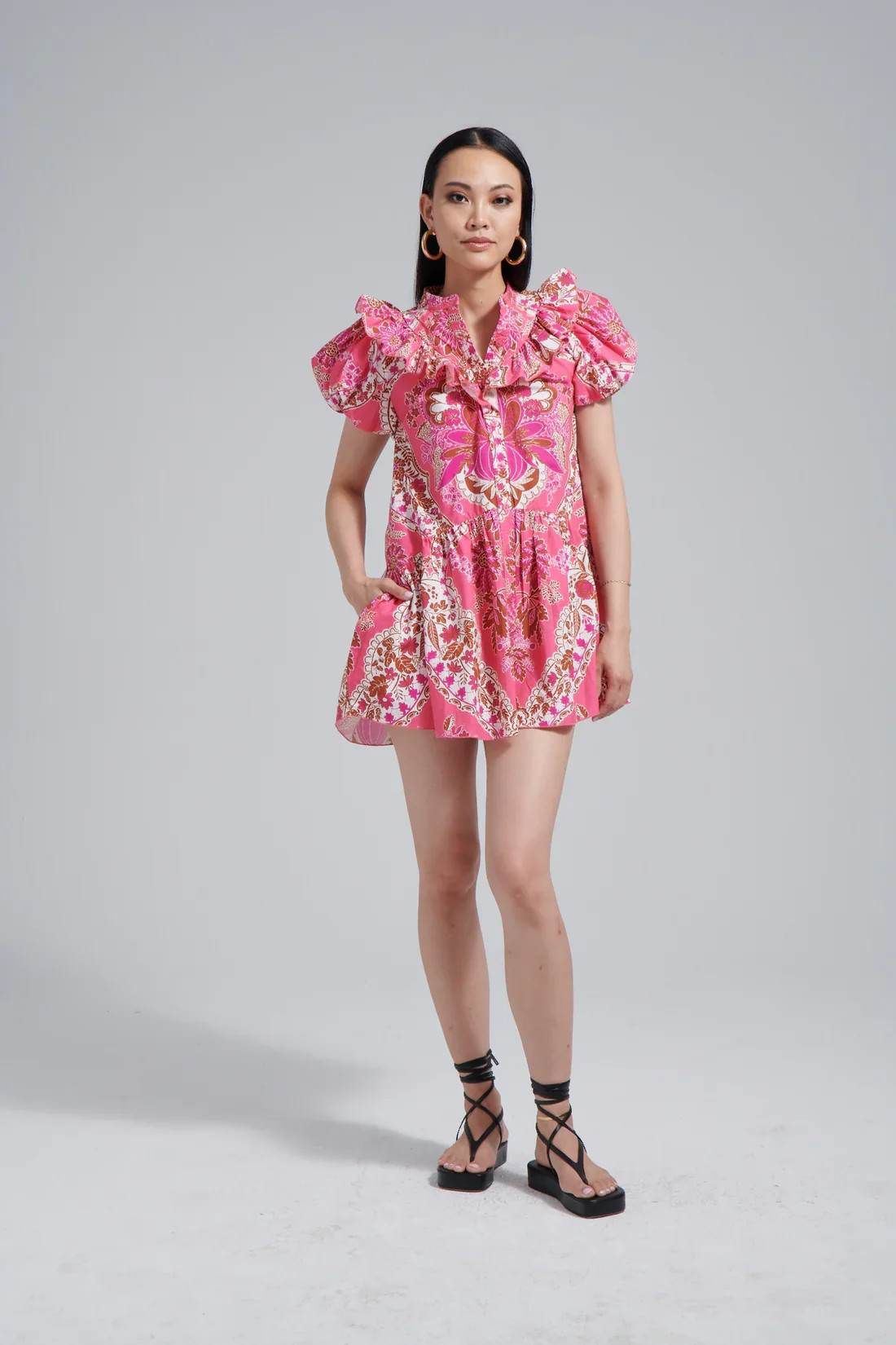 Love the Label Tatiana Dress in Clementine Pink | Minette