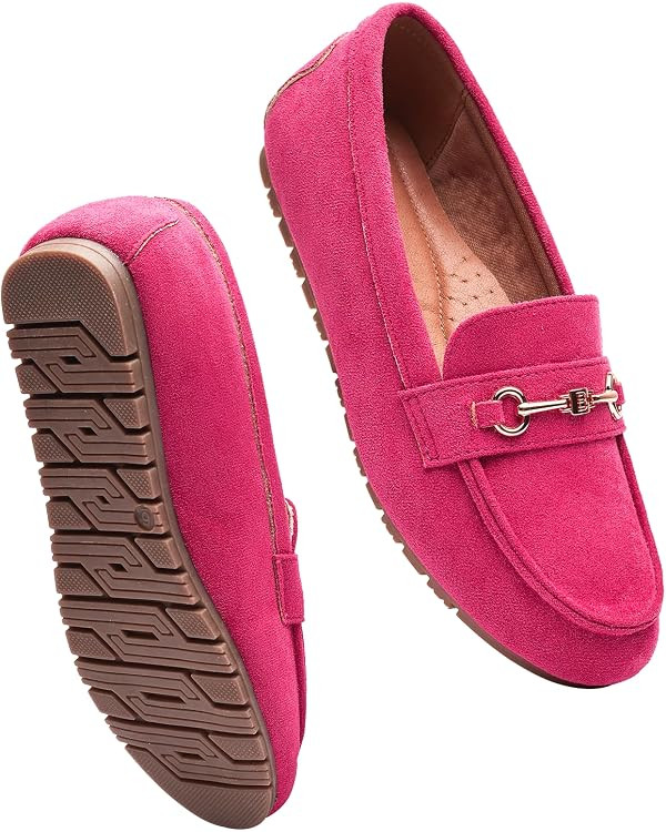 BGSTGUDS Women's Wide Loafers Shoes Cute Dressy Shoes Ladies Comfort Slip Ons Work Shoes | Amazon (US)