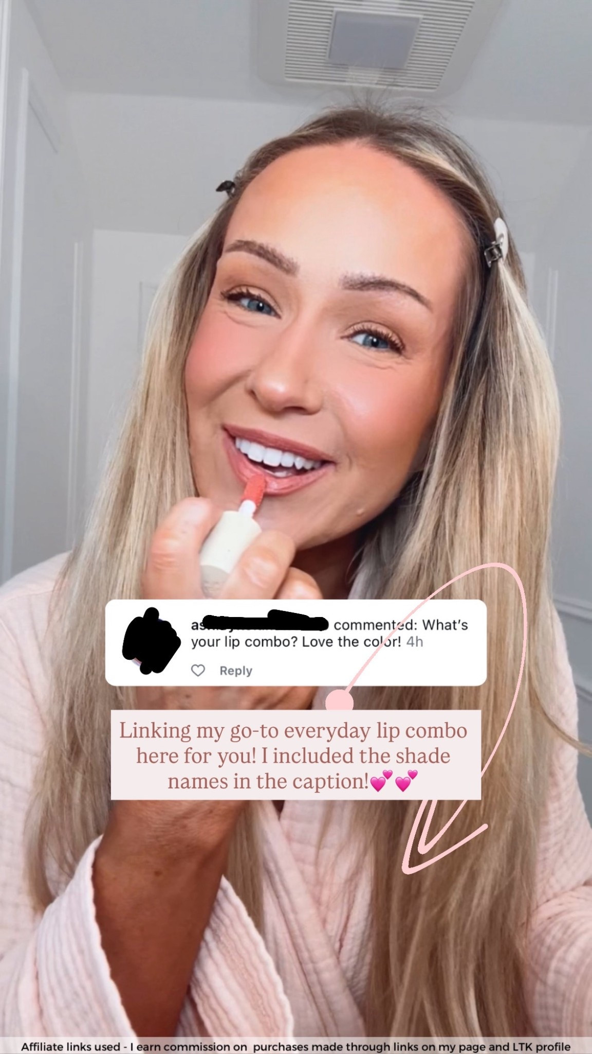 Everyday lip combo!💄 Shade names:
-Lipliner - “Pillow Talk”
-Lipstick - “Angel”
-Lip gloss - “Rosebud"

#LTKBeauty