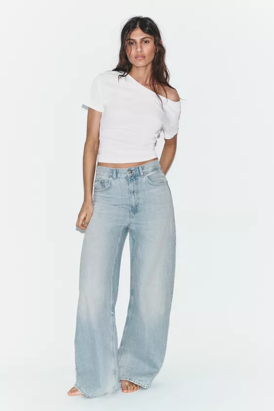 TRF EXTRA WIDE LEG HIGH-WAIST JEANS | Zara US