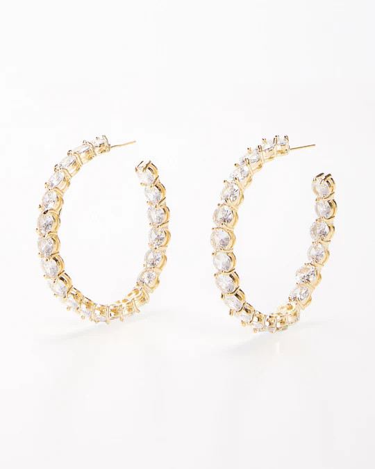 Adriana Rhinestone Hoop Earrings | VICI
