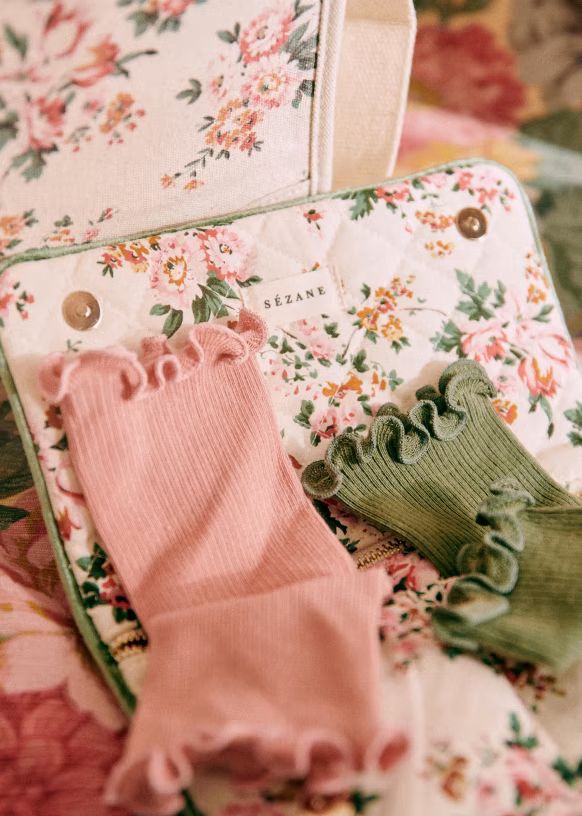 Set of Two Pairs of Socks - Vintage Flowers - Organic Cotton - Sézane | Sezane Paris