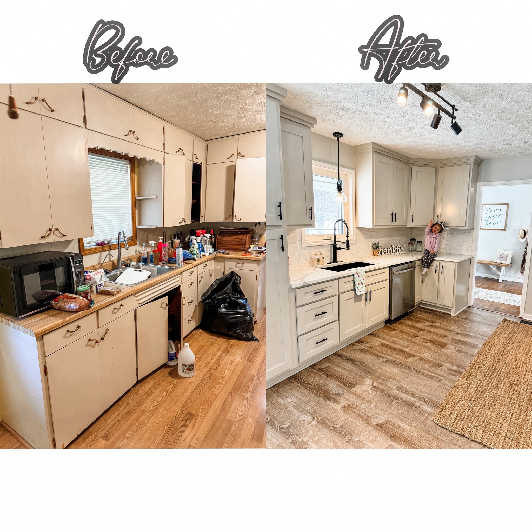 Before/After Kitchen Remodel. Cabinet Color: Revere Pewter by Benjamin Moore 

#LTKhome
