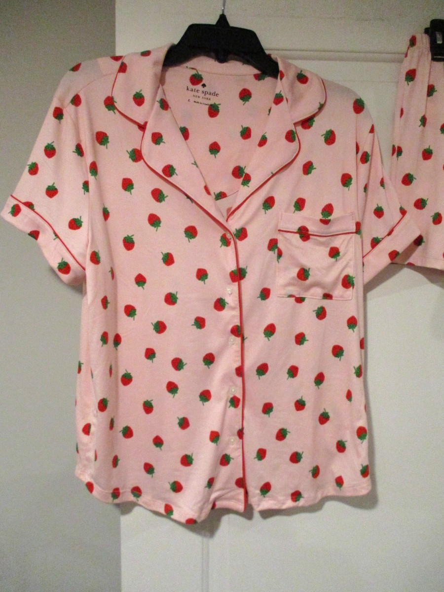 Kate Spade Womens Classic shorty pajamas size Large Strawberries NEW | eBay US