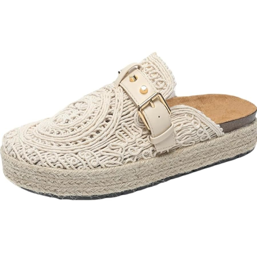 Ladies' summer vacation style one-foot kick - geometric hollowed-out and embroidered design, brea... | Amazon (US)