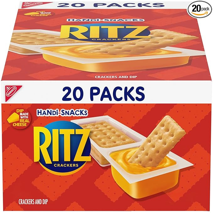 Handi-Snacks RITZ Crackers 'N Cheesy Dip Snack Packs, School Snacks, 20 Snack Packs | Amazon (US)
