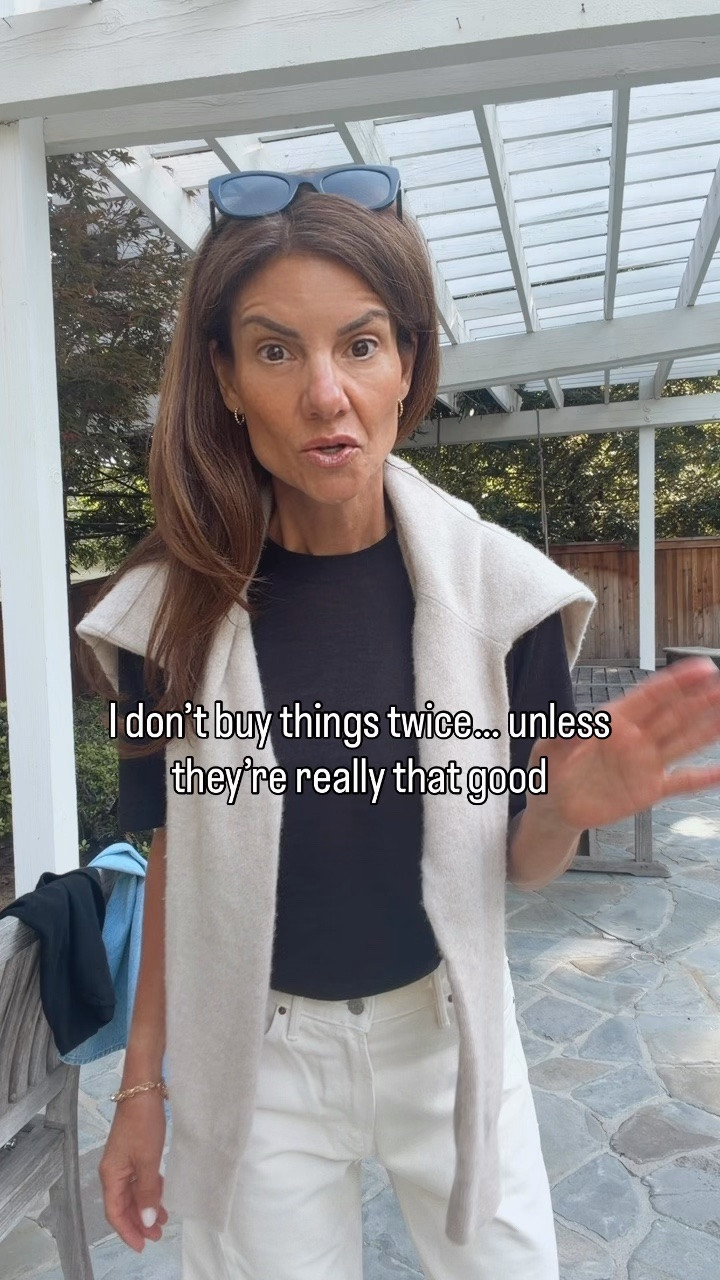 I'm 5'7" tall.  Wearing a size small in the cashmere hoodie and t-shirt.  Size 26 petite in the jeans.  I am a 25/26 and normally wear a regular but I wanted they to be floor length, not long.  If I wanted to wear with a heel, I would have ordered the regular length.  Also wearing black flat sandals, sunglasses and added a crossbody tote.  Use code LESLIE10 for 10% off the t-shirt.

Link for shirt. 
https://go.shopmy.us/p-52894711

#LTKootd #LTKOver40 #LTKgrwm