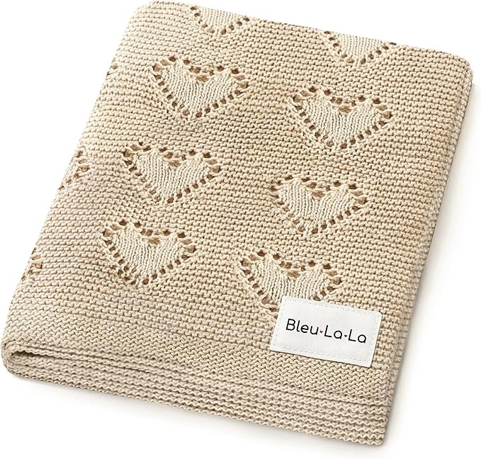 Heirloom Knit Heart Receiving Unisex Blanket for Boys and Girls - 100% Luxury Cotton Baby Blanket... | Amazon (US)