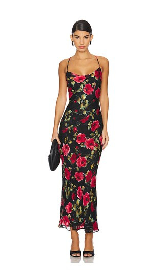Haylo Maxi Dress in Black Floral | Revolve Clothing (Global)