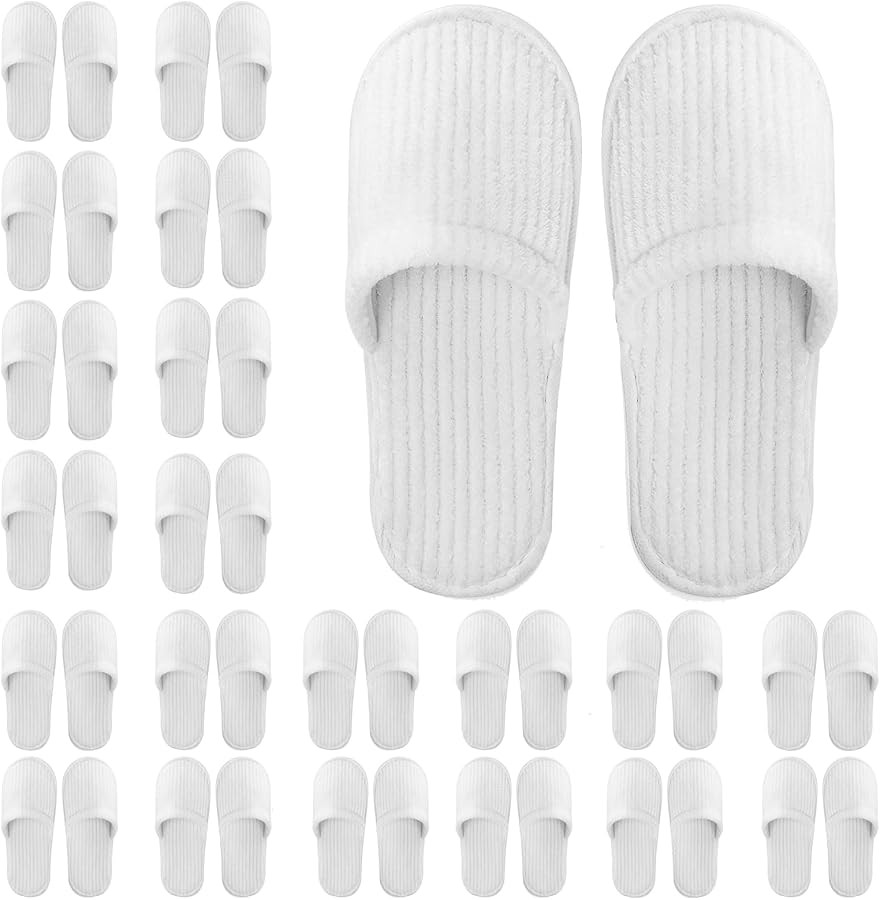 Frcctre 15-20 Pairs Disposable Slippers, Non-Slip Disposable Women Spa Slippers Portable Indoor S... | Amazon (US)