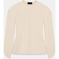 Zara - Cardigan With Puff Sleeves - Mid-Ecru - M - Woman | Zara US