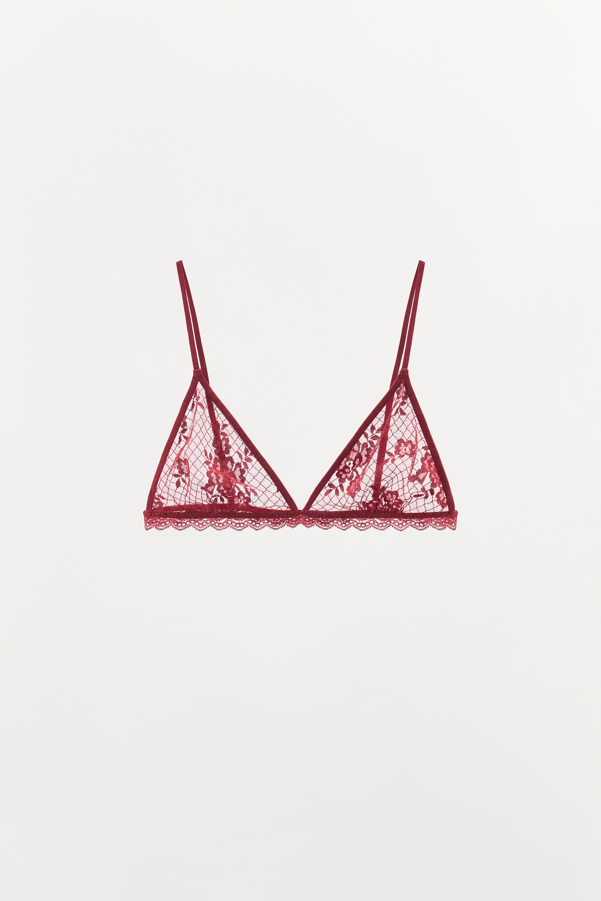 LACE TRIANGLE BRA | Zara US