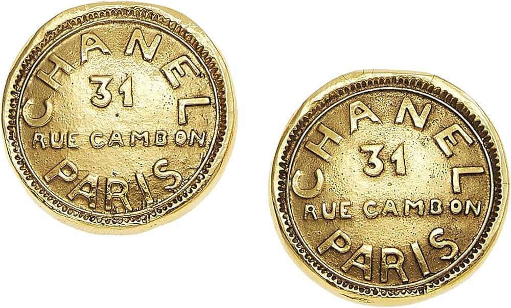 Amazon.com: Chanel, Pre-Loved Gold Rue Cambon Engraved Earrings, Gold : Luxury Stores | Amazon (US)
