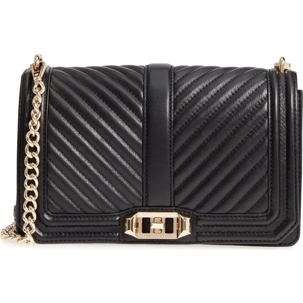 Rebecca Minkoff Love Chevron Quilted Crossbody Bag in Jet Black at Nordstrom Rack | Nordstrom Rack