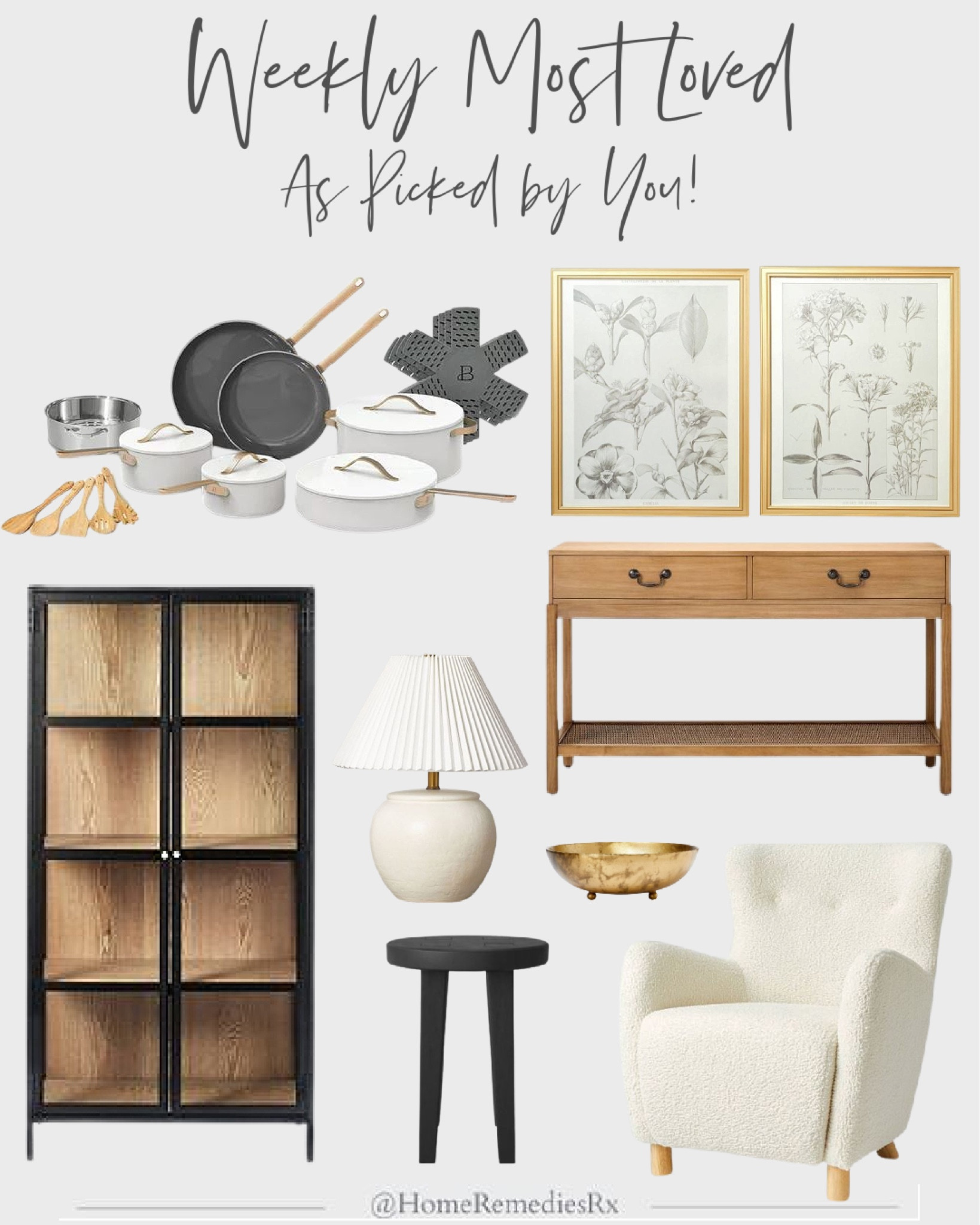 Weekly most loved- home decor, furniture, living room, family room, entryway, Hearth & Hand, Studio McGee, Threshold, sherpa armchair, chair, seating, ceramic table lamp, botanical print artwork, wall art, Beautiful cookware, pots & pans, gold bowl, Crystal Cove cabinet, wooden stool, end table, Brandeis console table, sofa table, entryway, modern farmhouse, transitional, cottage, lighting, Target, bedroom, guest room, den 

#LTKstyletip #LTKhome #LTKFind