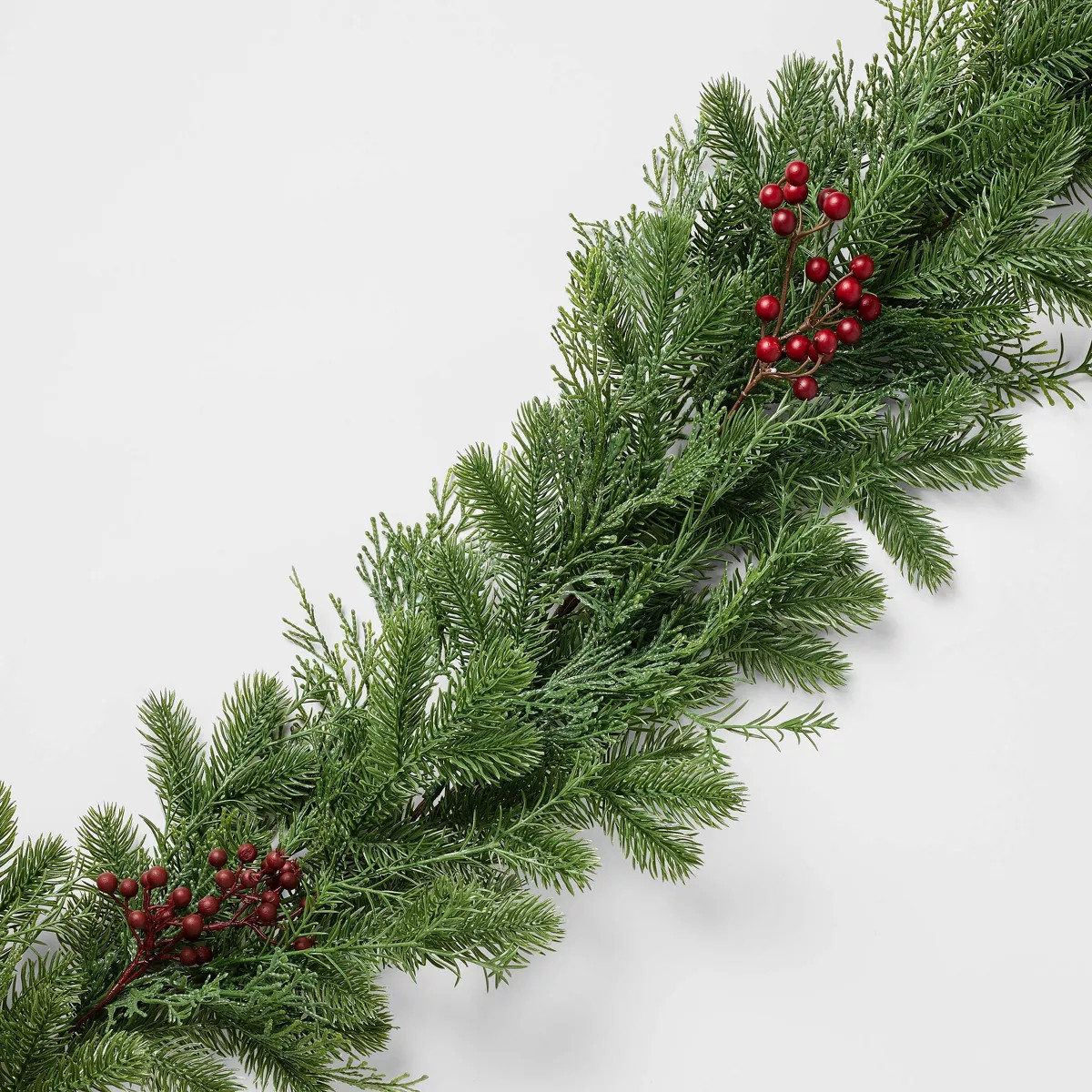 72" Mixed Green and Red Berry Christmas Garland - Threshold\u2122 designed with Studio McGee | Target